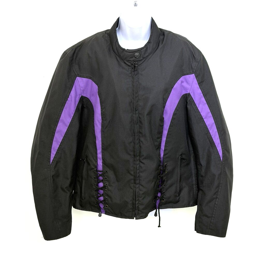 NEXGEN Black/Purple Motorcycle Riding Jacket & Zip Out Liner Women's 3XL